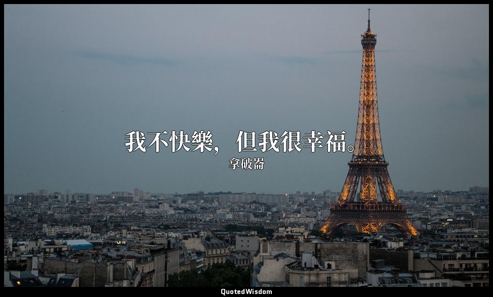 我不快樂，但我很幸福。 — 拿破崙