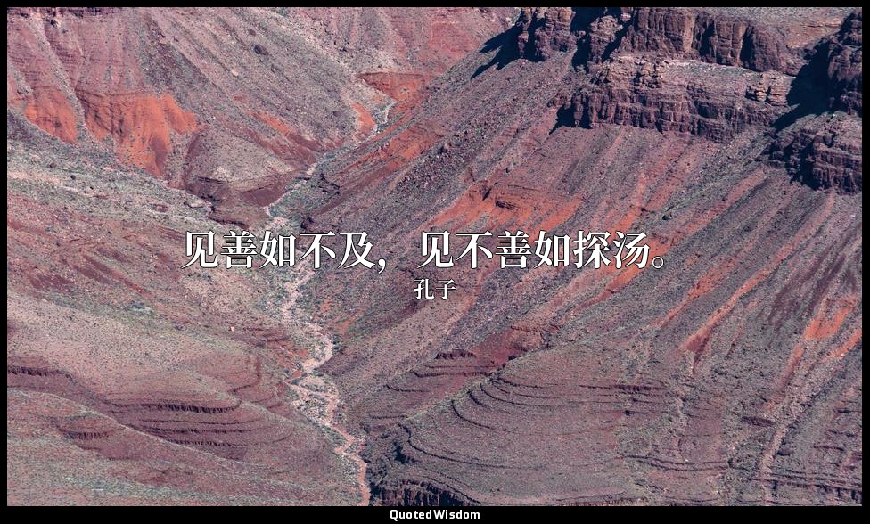 见善如不及，见不善如探汤。 — 孔子