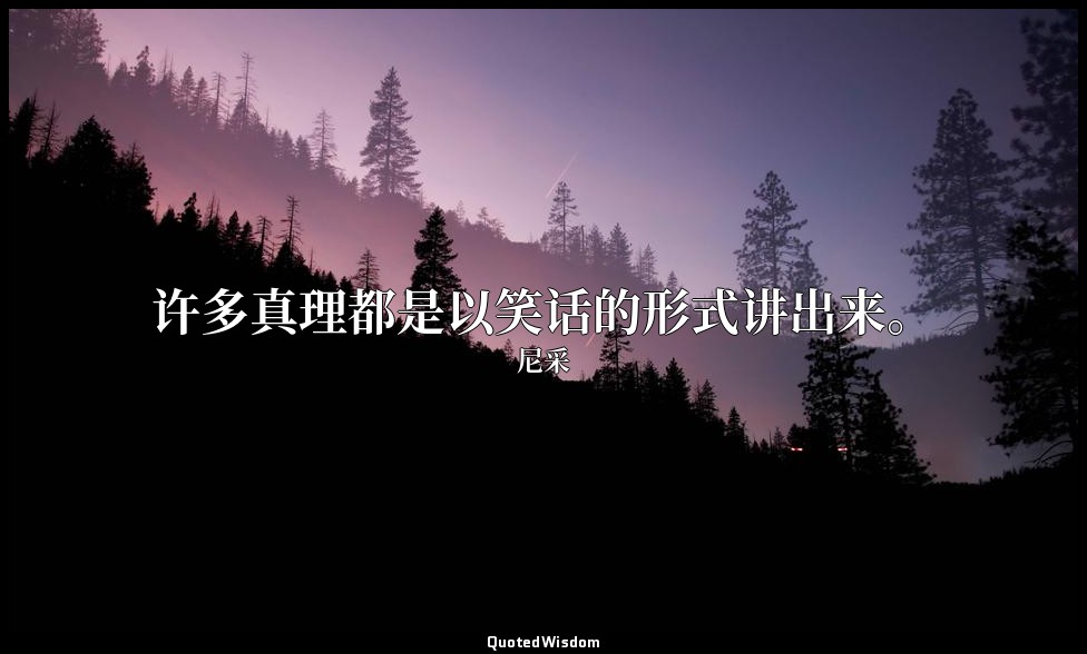 许多真理都是以笑话的形式讲出来。 — 尼采