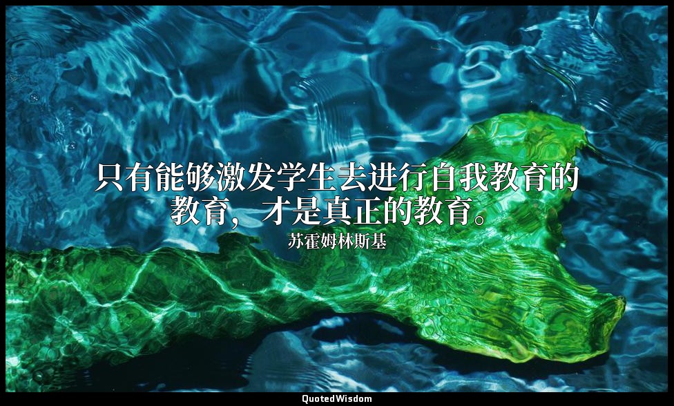 只有能够激发学生去进行自我教育的教育，才是真正的教育。 — 苏霍姆林斯基