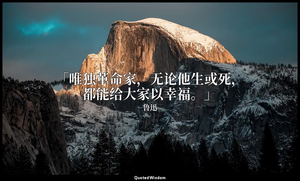 「唯独革命家，无论他生或死，都能给大家以幸福。」 — 鲁迅