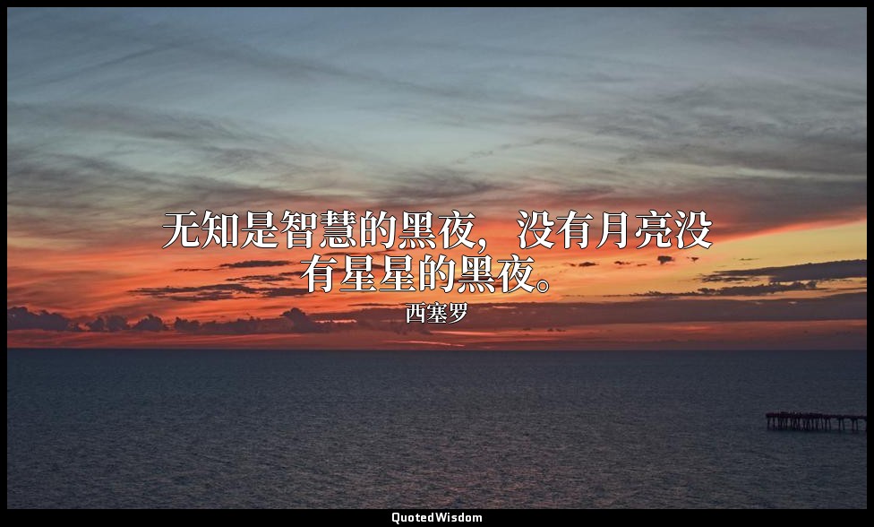 无知是智慧的黑夜，没有月亮没有星星的黑夜。 — 西塞罗