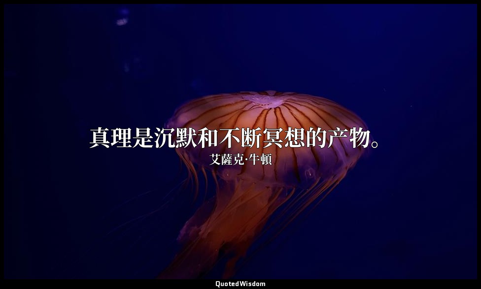 真理是沉默和不断冥想的产物。 — 艾薩克·牛頓