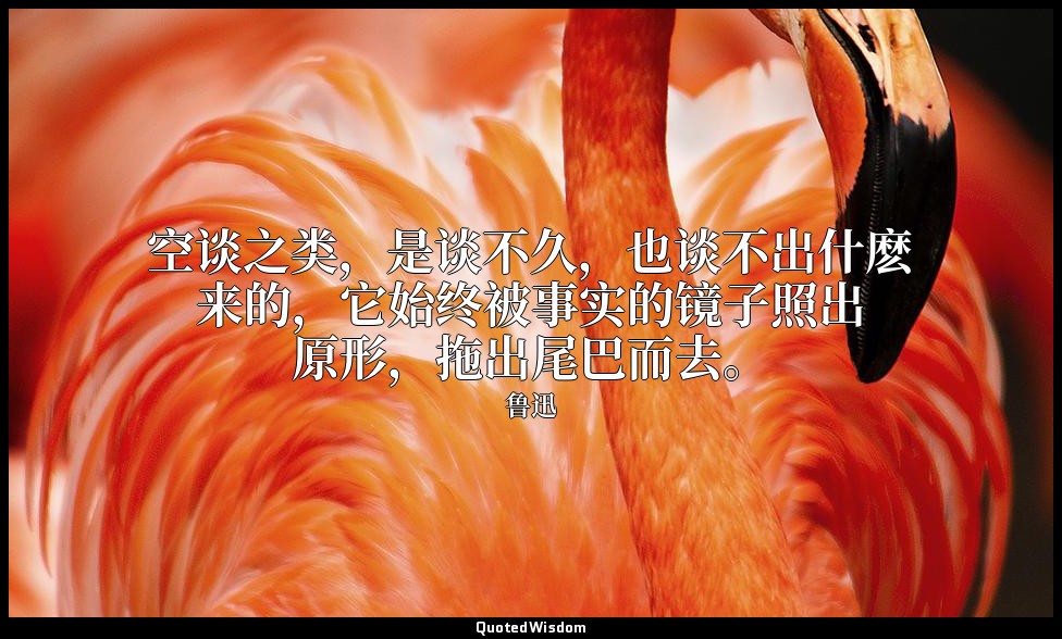 空谈之类，是谈不久，也谈不出什麽来的，它始终被事实的镜子照出原形，拖出尾巴而去。 — 鲁迅