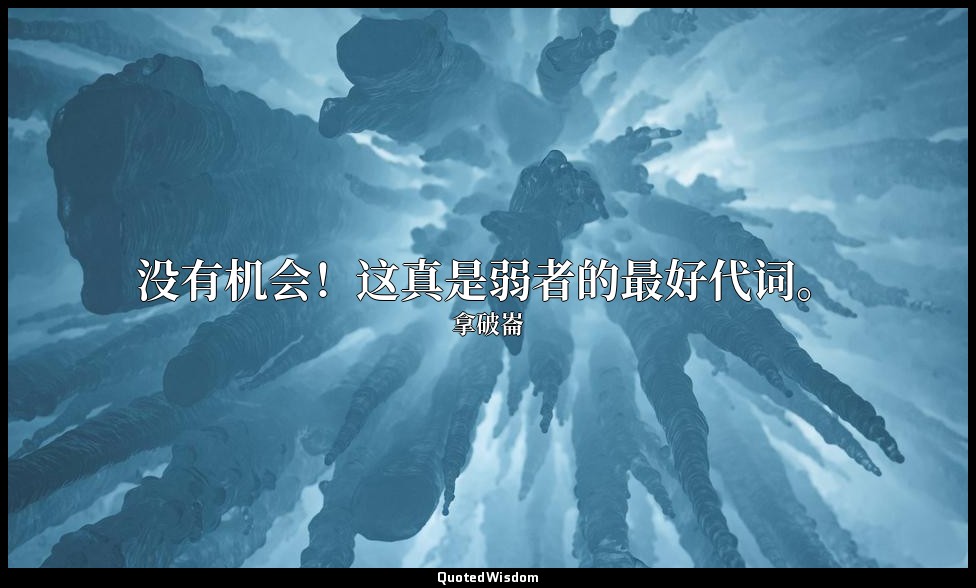 没有机会！这真是弱者的最好代词。 — 拿破崙