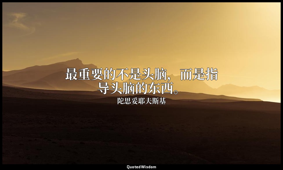 最重要的不是头脑，而是指导头脑的东西。 — 陀思妥耶夫斯基