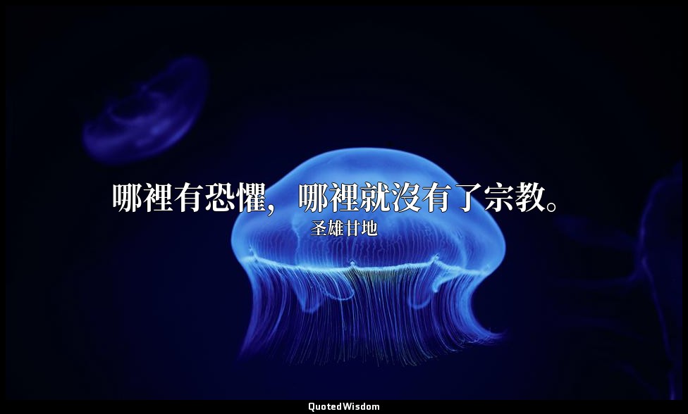 哪裡有恐懼，哪裡就沒有了宗教。 — 圣雄甘地