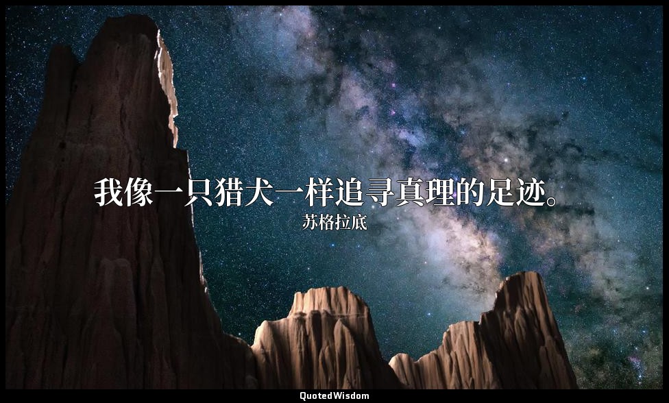 我像一只猎犬一样追寻真理的足迹。 — 苏格拉底