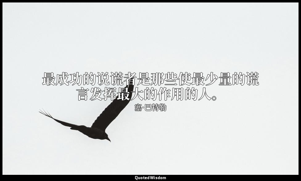 最成功的说谎者是那些使最少量的谎言发挥最大的作用的人。 — 塞·巴特勒