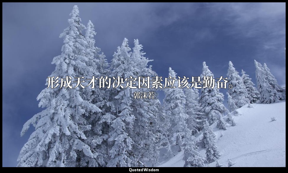形成天才的决定因素应该是勤奋。 — 郭沫若