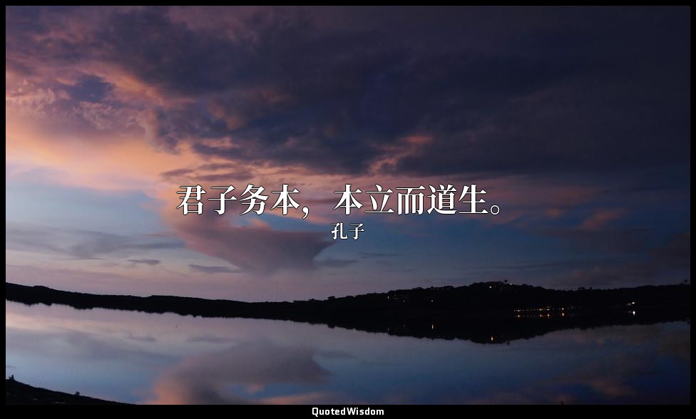 君子务本，本立而道生。 — 孔子