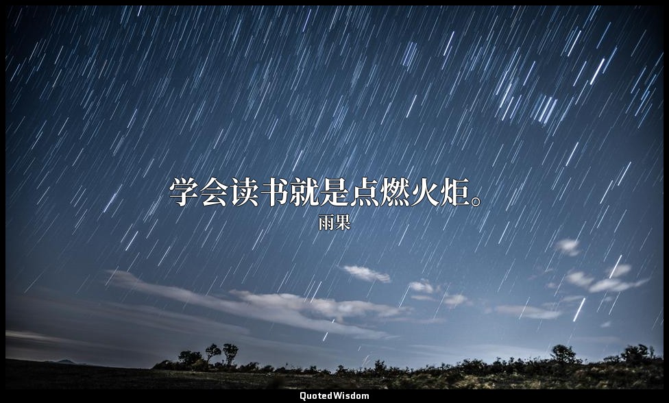 学会读书就是点燃火炬。 — 雨果