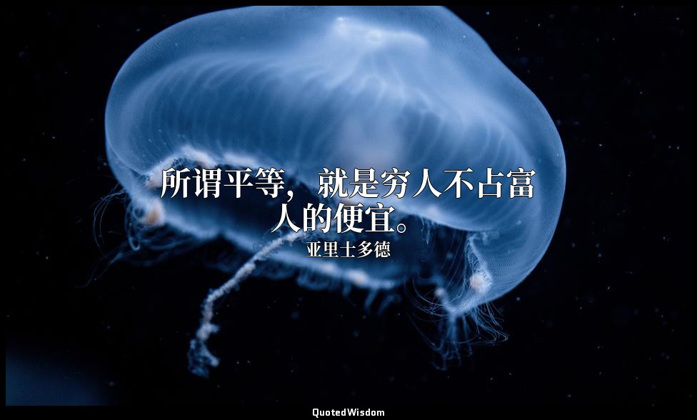 所谓平等，就是穷人不占富人的便宜。 — 亚里士多德