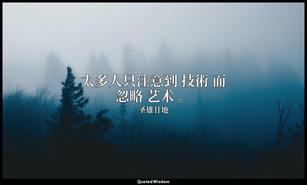 太多人只注意到 技術 而忽略 艺术 。 — 圣雄甘地