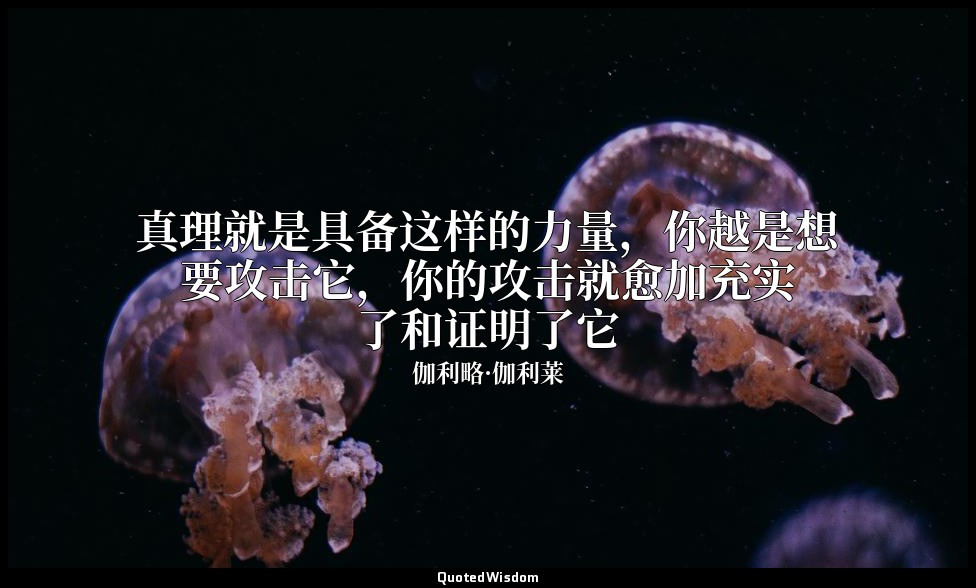真理就是具备这样的力量，你越是想要攻击它，你的攻击就愈加充实了和证明了它 — 伽利略·伽利莱