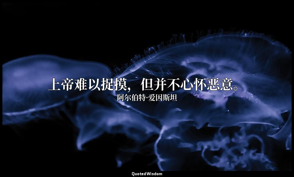 上帝难以捉摸，但并不心怀恶意。 — 阿尔伯特·爱因斯坦