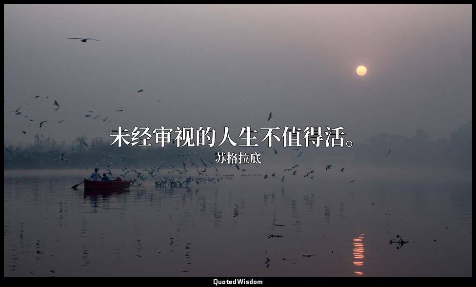 未经审视的人生不值得活。 — 苏格拉底