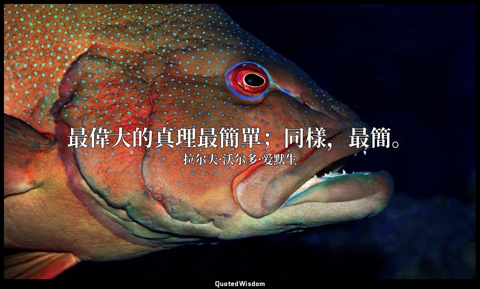 最偉大的真理最簡單；同樣，最簡。 — 拉尔夫·沃尔多·爱默生