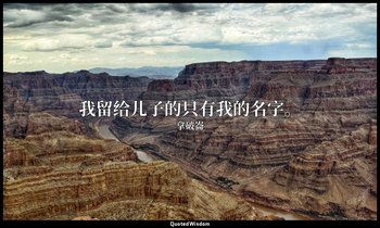 我留给儿子的只有我的名字。 — 拿破崙