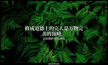 修成道德上的完人是万物完美的顶峰。 — 巴尔塔萨·格拉西安