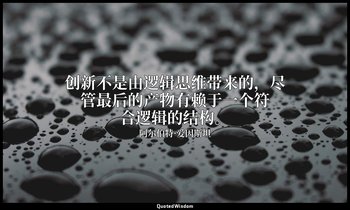 创新不是由逻辑思维带来的，尽管最后的产物有赖于一个符合逻辑的结构。 — 阿尔伯特·爱因斯坦