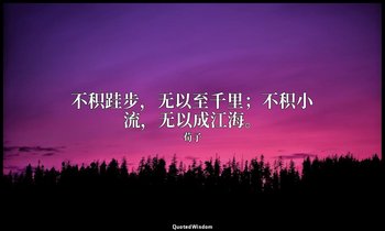 不积跬步，无以至千里；不积小流，无以成江海。 — 荀子