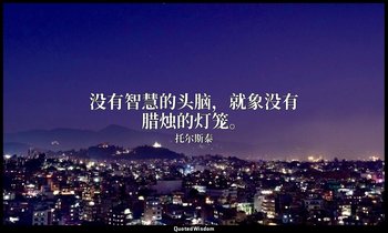 没有智慧的头脑，就象没有腊烛的灯笼。 — 托尔斯泰