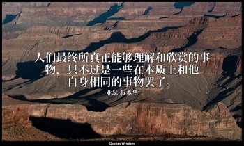人们最终所真正能够理解和欣赏的事物，只不过是一些在本质上和他自身相同的事物罢了。 — 亚瑟·叔本华