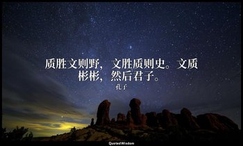质胜文则野，文胜质则史。文质彬彬，然后君子。 — 孔子
