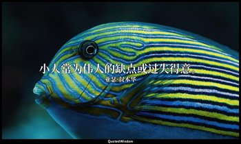 小人常为伟人的缺点或过失得意。 — 亚瑟·叔本华