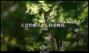 天意怜幽草，人间重晚情。 — 李商隐