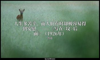 人生多苦辛，而人们有时却极容易得到安慰。 ——《写在<坟>后面》（1926年） — 魯迅