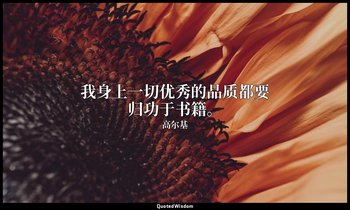 我身上一切优秀的品质都要归功于书籍。 — 高尔基