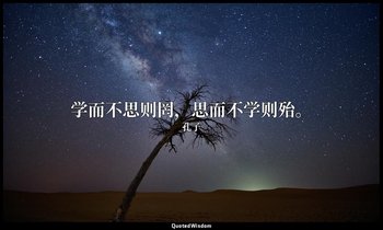 学而不思则罔，思而不学则殆。 — 孔子