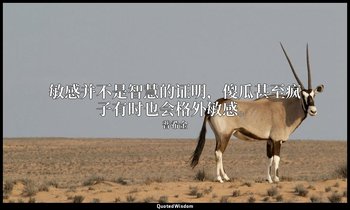 敏感并不是智慧的证明，傻瓜甚至疯子有时也会格外敏感。 — 普希金