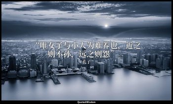 “唯女子与小人为难养也，近之则不孙，远之则怨”。 — 孔子