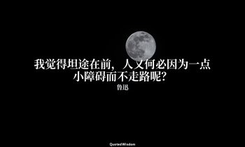 我觉得坦途在前，人又何必因为一点小障碍而不走路呢？ — 鲁迅