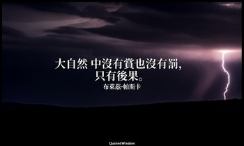 大自然 中沒有賞也沒有罰，只有後果。 — 布萊茲·帕斯卡