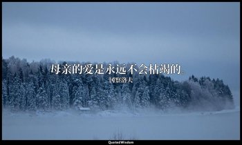 母亲的爱是永远不会枯竭的。 — 冈察洛夫