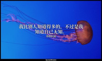 我比别人知道得多的，不过是我知道自己无知。 — 苏格拉底