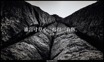 谁言寸草心，报得三春辉。 — 孟郊