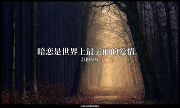 暗恋是世界上最美丽的爱情。 — 苏格拉底