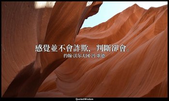 感覺並不會詐欺，判斷卻會。 — 约翰·沃尔夫冈·冯·歌德