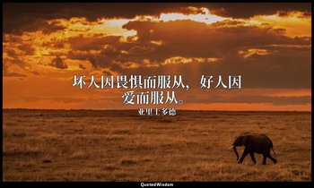 坏人因畏惧而服从，好人因爱而服从。 — 亚里士多德