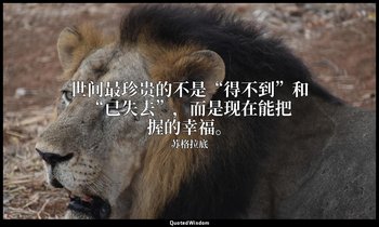 “世间最珍贵的不是“得不到”和“已失去”，而是现在能把握的幸福。” — 苏格拉底