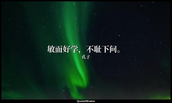 敏而好学，不耻下问。 — 孔子