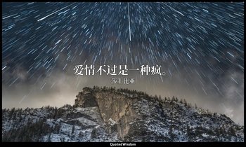爱情不过是一种疯。 — 莎士比亚
