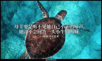 母羊要是听不见她自己小羊的啼声，她决不会回答一头小牛的叫喊。 — 威廉·莎士比亚