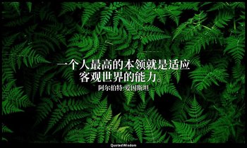 一个人最高的本领就是适应客观世界的能力。 — 阿尔伯特·爱因斯坦