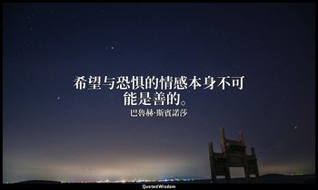 希望与恐惧的情感本身不可能是善的。 — 巴魯赫·斯賓諾莎